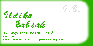 ildiko babiak business card