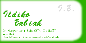 ildiko babiak business card